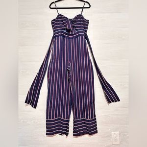 BARDOT Striped Jumpsuit Large